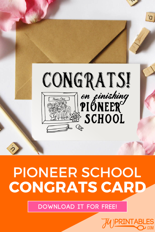 Printable Pioneer School Card - JW Printables