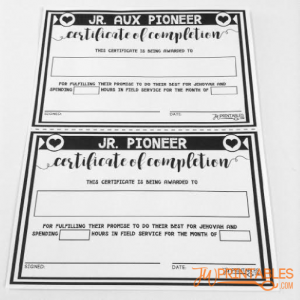 Jr Auxiliary Pioneer Application & Ministry Kit
