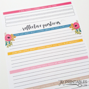 JW Personal Bible Study Sheets -Study By Topic