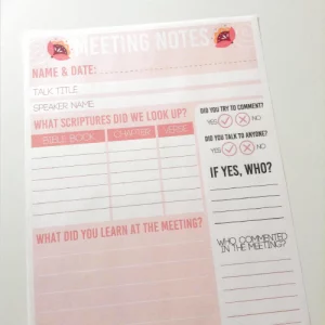 Meeting Note Sheets For Older Kids