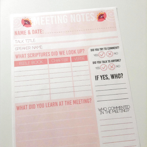 Meeting Note Sheets For Older Kids