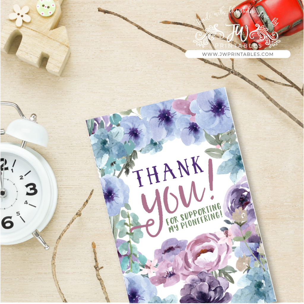 Thank you For Your Support - Pioneer Card - JW Printables