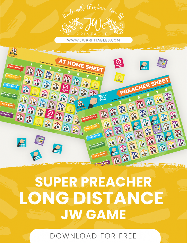 Super Preacher JW Long Distance Game JW Printables