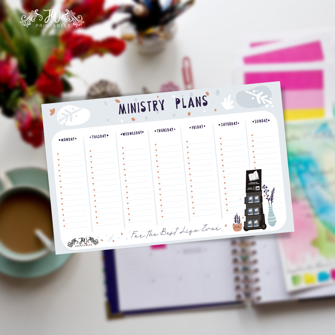 Ministry Plans Note Sheet Planner - JW Printables