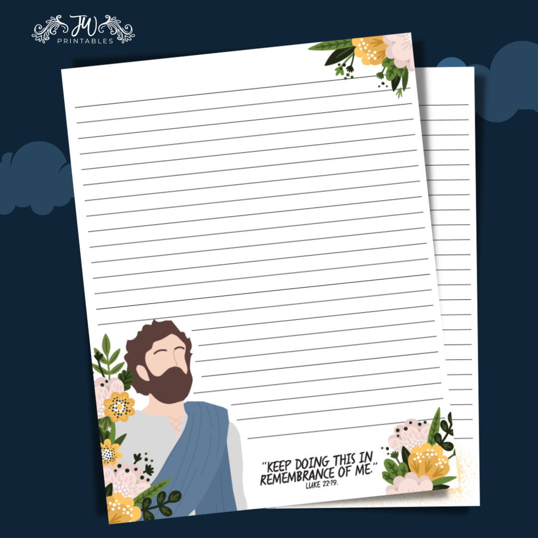 Color Memorial Stationery - JW Printables