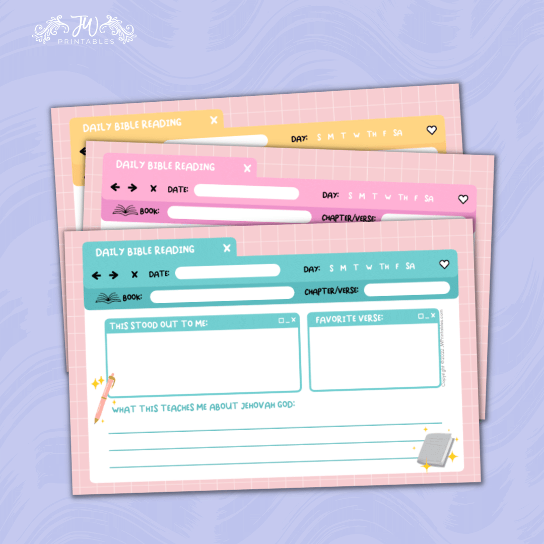 Pastel Daily Bible Reading Tracker Jw Printables