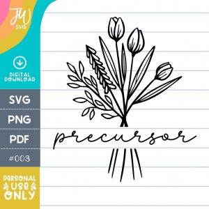 JW SVG: Floral Precursor Cursive