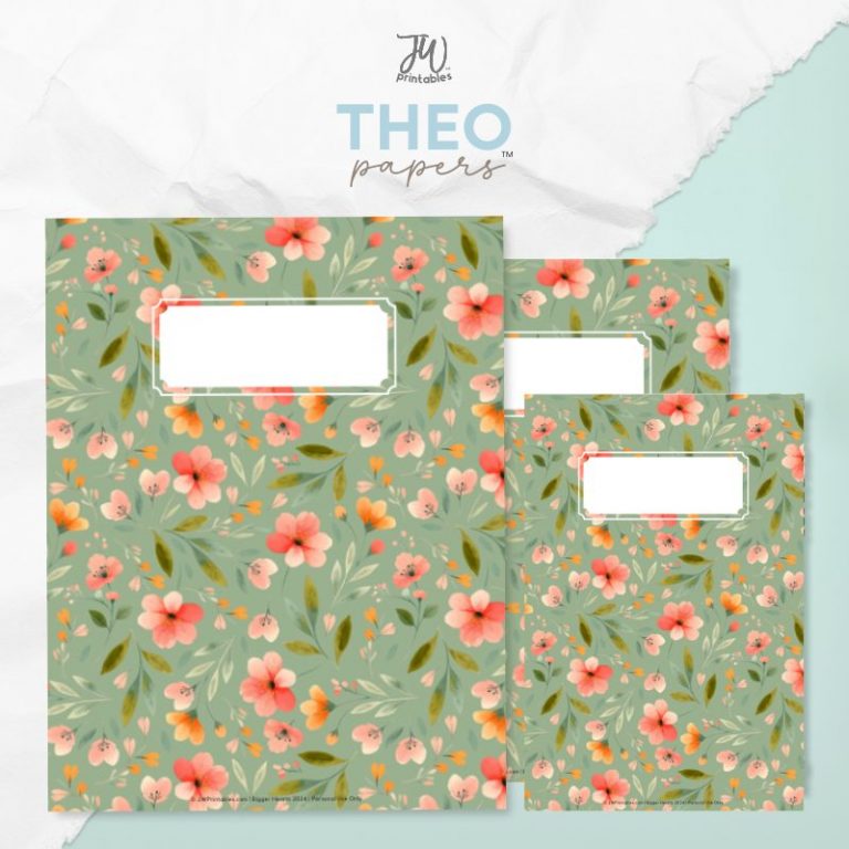 Theo Papers™ – Cover – Olive and Floral Blooms