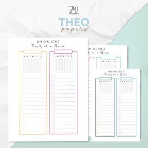 Theo Papers™ - Month at a Glance Spiritual Goals