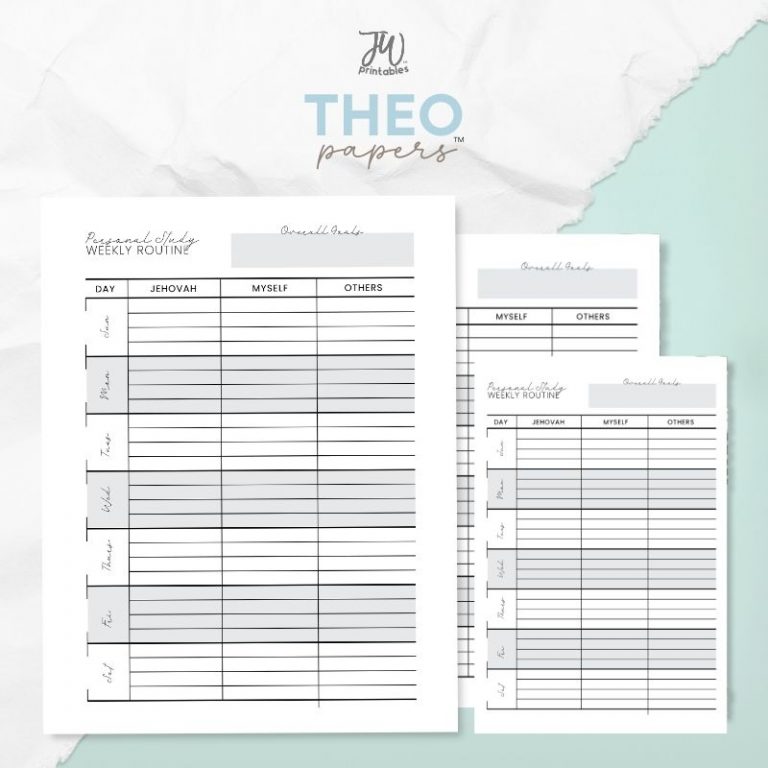 Theo Papers™ – Personal Study Weekly Routine
