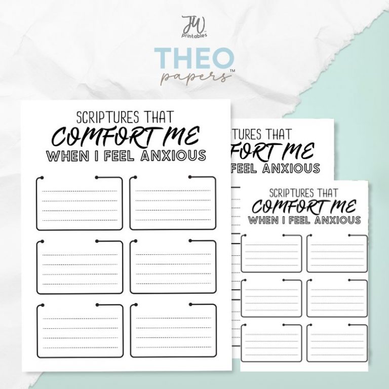 Theo Papers™ – Scriptures that Comfort Me When I Feel Anxious