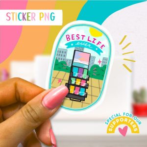 JW Sticker: Best Life Ever Witnessing Cart Oval