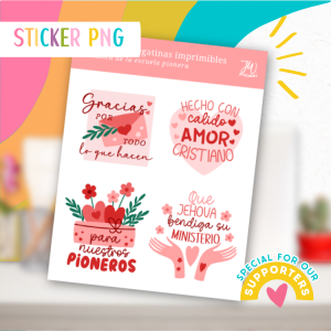 Pegatinas JW: Corazones pioneros
