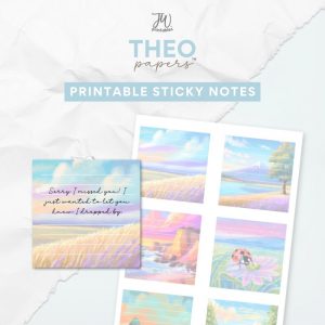 Theo Papers™ - JW Painted Printable Sticky Notes - Clouds