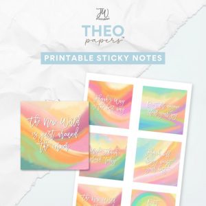 Theo Papers™ - JW Quotes Watercolor Printable Sticky Notes