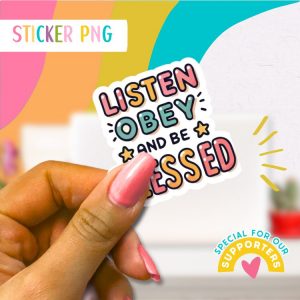 JW Sticker: Listen Obey and be blessed stars