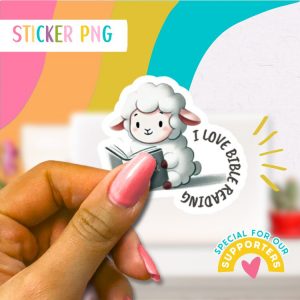 JW Sticker: Sheep I love Bible Reading