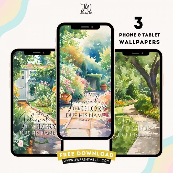 JW Free Printable - 2024 Year text Mobile Wallpapers | Watercolor ...