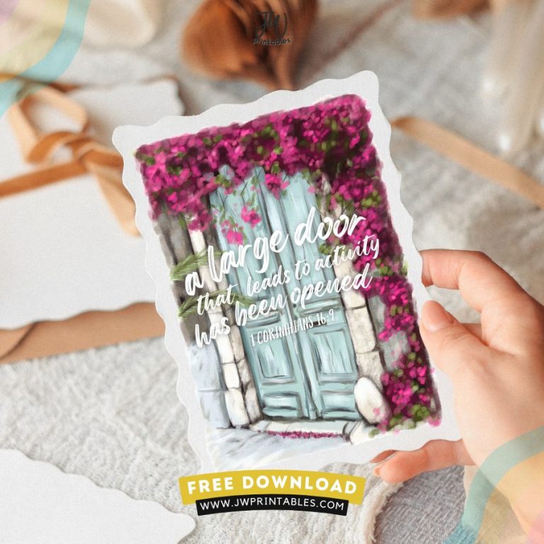 JW Free Printable – Printable SKE Congratulations Card | 1 Corinthians 16:9