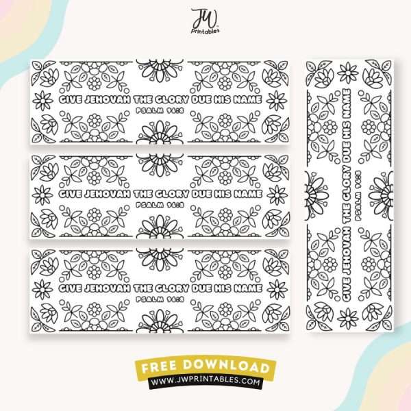 JW Free Printable - Psalm 96:8 | JW 2025 Yeartext Coloring Bookmarks ...