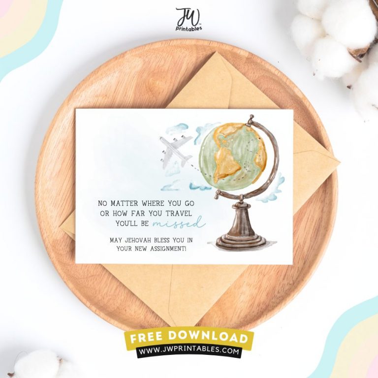 JW Free Printable – JW SKE Need Greater Card | Globe Design | “No Matter How Far”