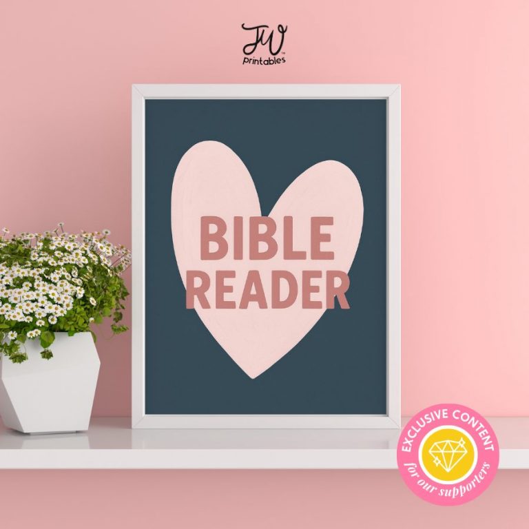 Bible Reader Heart Art Print | JW Printable Wall Decor for Kids & Adults
