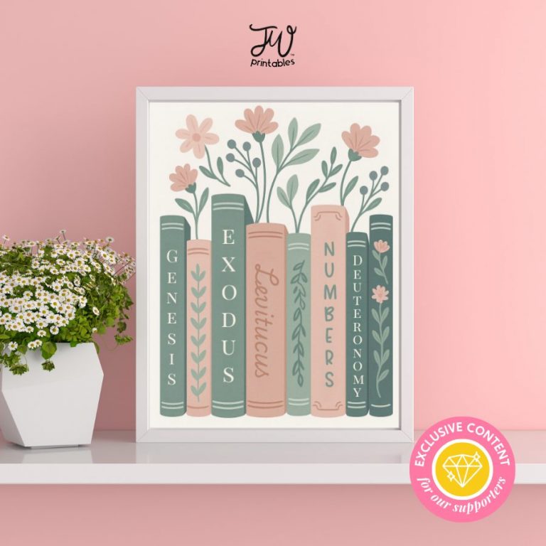 Floral Bible Books Art Print | Genesis Through Deuteronomy | JW Printable Decor
