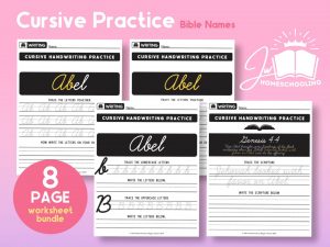 Abel Cursive Practice | JW Homeschool Worksheet