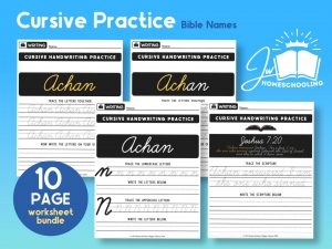 Achan Cursive Practice | JW Homeschool Worksheet