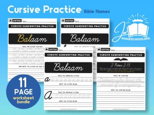 Balaam Cursive Practice | JW Homeschool Worksheet
