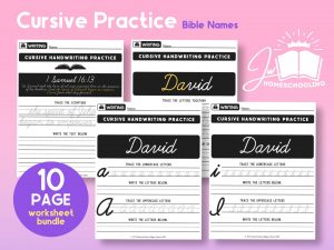 David Cursive Practice | JW Homeschool Worksheet
