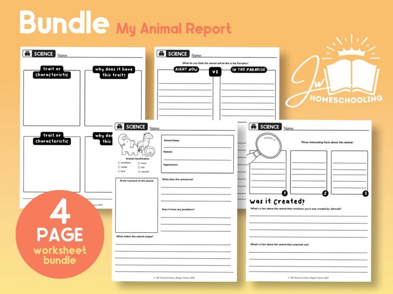 My Animal Report | JW Homeschool Worksheet