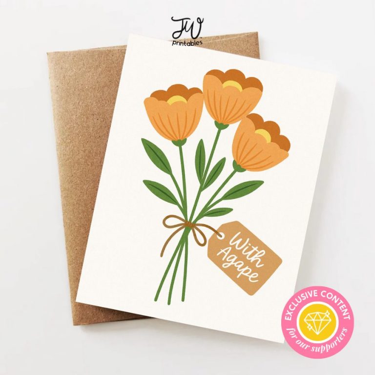 Bouquet with Agape Gift Tag | JW Printable Gift Tag