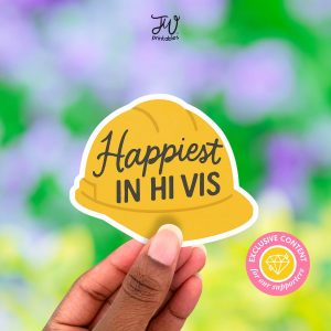 JW Sticker: Happiest in HI VIS