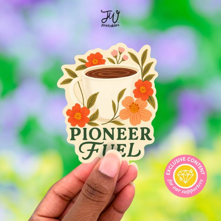 JW Sticker: Pioneer Fuel Floral Coffee Cup
