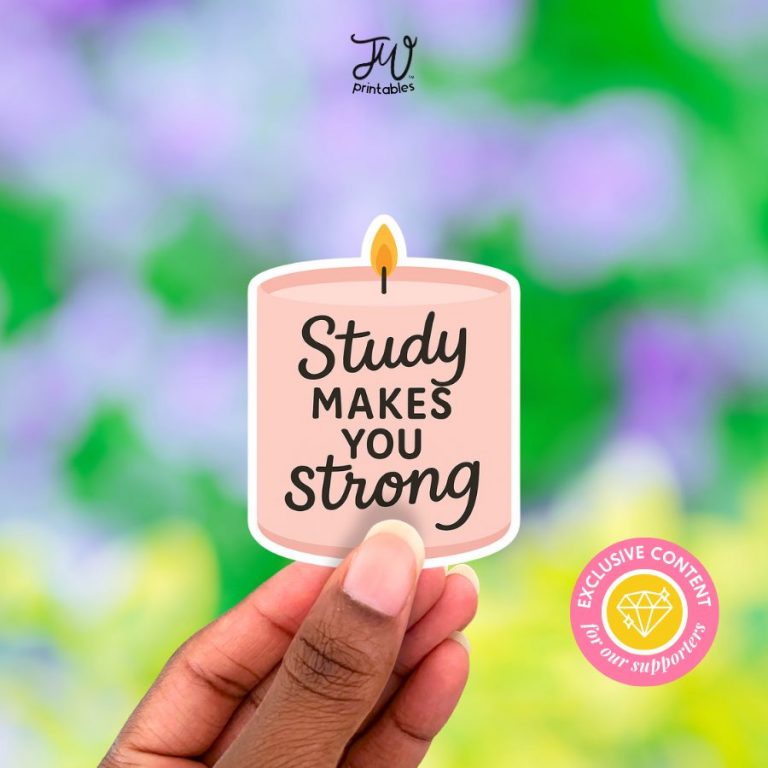 JW Sticker: Study Makes You Strong Candle
