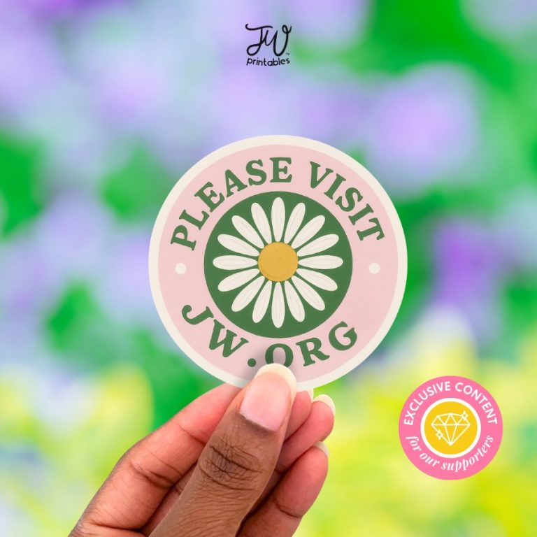 JW Sticker: Flower Visit JW Org