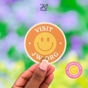 JW Sticker: Smiley Visit JW Org