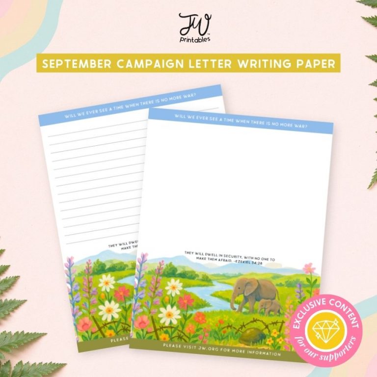 JW End to War – Sept 2025 Campaign Letter Writing Stationery – Helmet