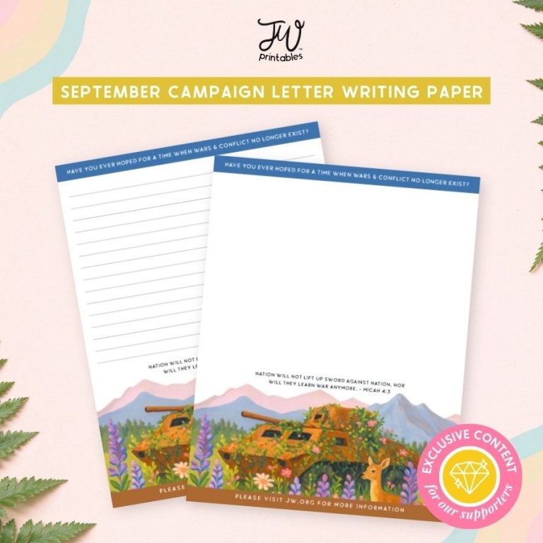 JW End to War – Sept 2025 Campaign Letter Writing Stationery