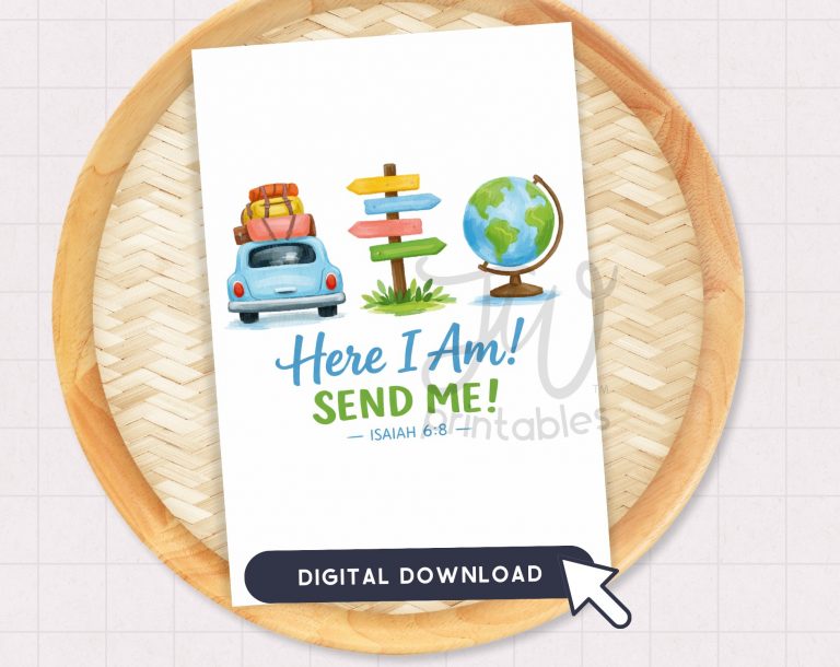 JW Greeting Card Printable | Here I Am Send Me Isaiah 6:8