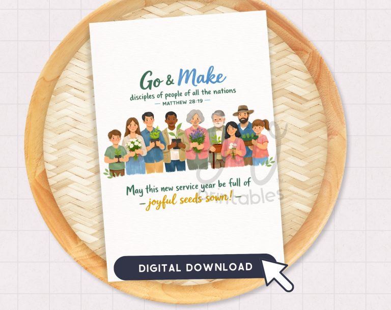 JW Greeting Card Printable | Go and Make Disciples Matthew 28:19