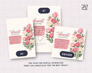 JW Greeting Card Printable | With Deepest Sympathy Psalm 34:18