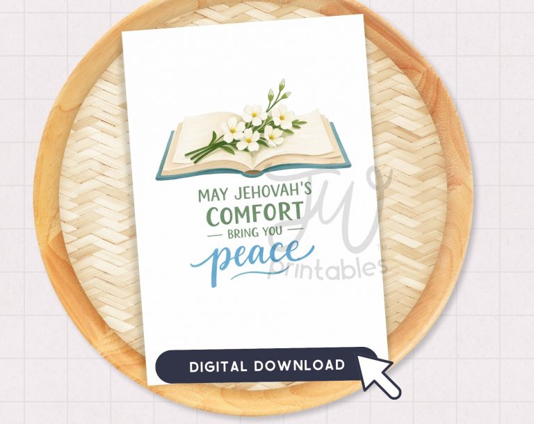 JW Greeting Card Printable | May Jehovah’s Comfort Bring You Peace