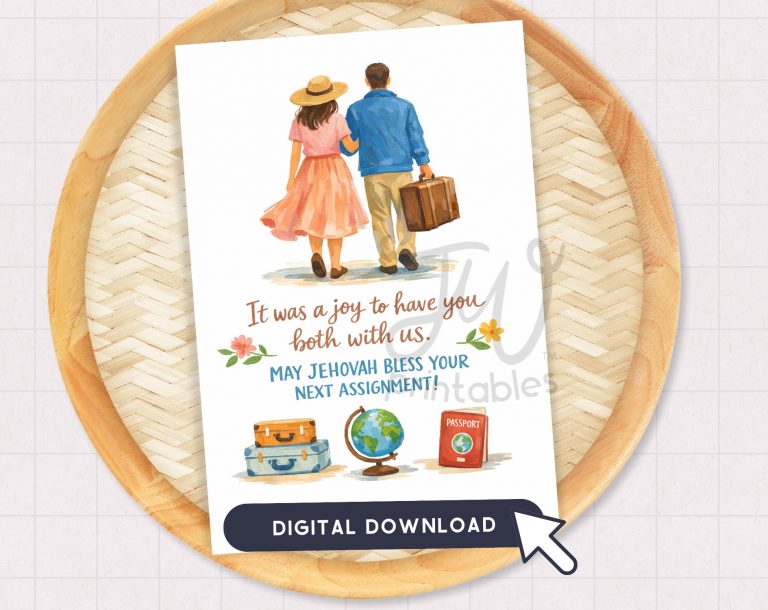 JW Greeting Card Printable | May Jehovah Bless Your Next Assignment