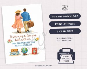 JW Greeting Card Printable | May Jehovah Bless Your Next Assignment