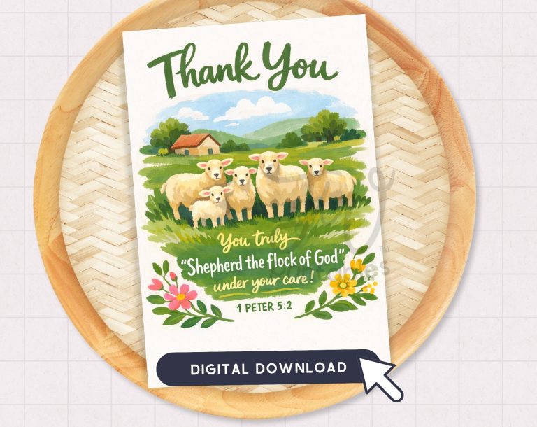 JW Greeting Card Printable | Thank You Shepherd Flock of God 1 Peter 5:2