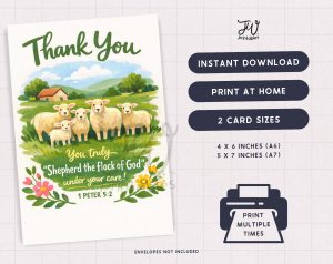 JW Greeting Card Printable | Thank You Shepherd Flock of God 1 Peter 5:2