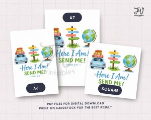 JW Greeting Card Printable | Here I Am Send Me Isaiah 6:8