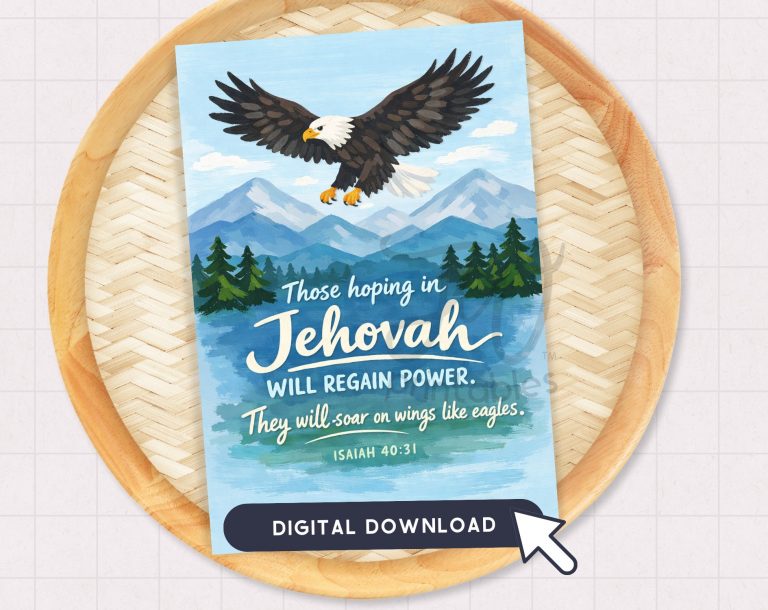 JW Greeting Card Printable | Those Hoping in Jehovah Will Regain Power Isaiah 40:31